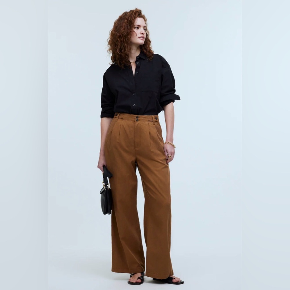 Madewell Harlow Wide-Leg Pant in Drapey Twill